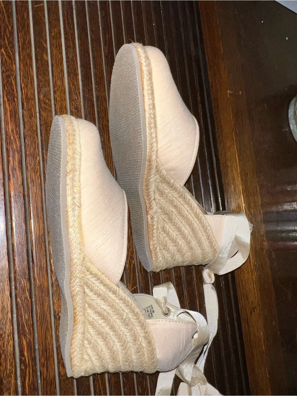 Hot Cakes Cream Tie-Ankle Espadrille Flats